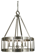  4665 PN/MBLACK - 5-Light Polished Nickel/Matte Black Pantheon Pendant