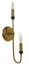  4792 AB/MBLACK - 2-Light Antique Brass/Matte Black Nicole Sconce