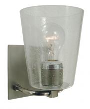  4851 SP/PN/CS - 1-Light Satin Pewter/Polished Nickel/Clear Seedy Glass Mercer Bath Sconce