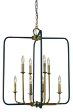  4918 AB/MBLACK - 8-Light Antique Brass/Matte Black Boulevard Chandelier