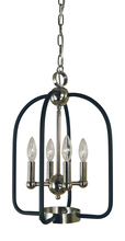  4934 AB/MBLACK - 4-Light Antique Brass/Matte Black Boulevard Chandelier