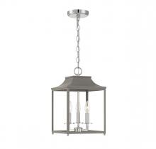  M30013GRYPN - 3-Light Pendant in Gray with Polished Nickel