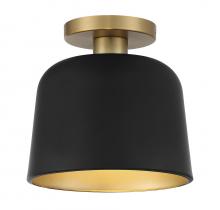  M60067MBKNB - 1-Light Ceiling Light in Matte Black with Natural Brass