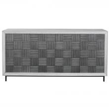  25489 - Checkerboard 4 Door Gray Cabinet