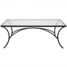  22909 - Alayna Black Metal & Glass Coffee Table