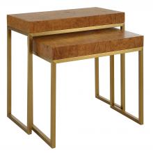  22986 - Burl-esque Wooden Nesting Tables, S/2